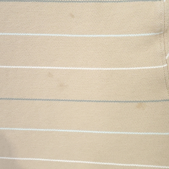 Patagonia Polo Shirt Mens Short Sleeve Tan Striped Organic Cotton Size Medium - Picture 4 of 10